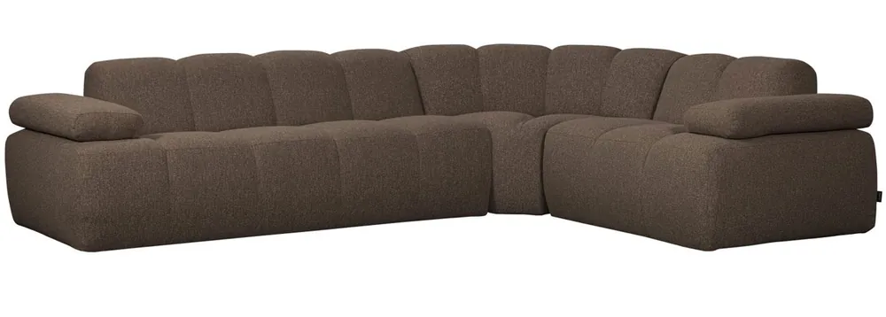 Nur Für Kurze Zeit woood Ecksofa MOJO Bouclé braun melange Chaiselongue rechts