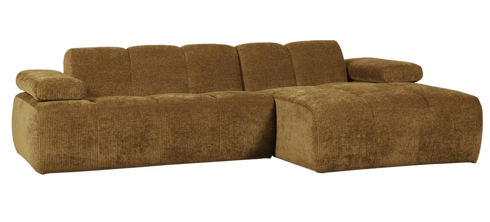 woood Chaiselongue Sofa MOJO rechts gerippter Stoff honiggelb Jetzt Bestellen
