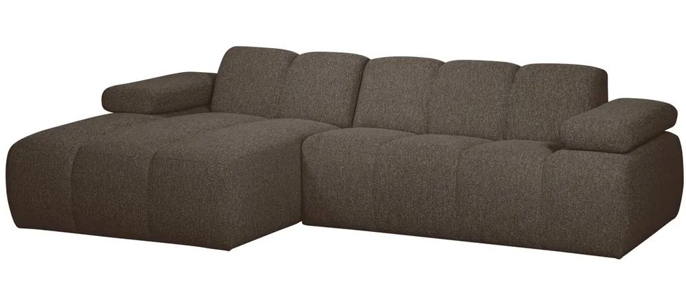 woood Chaiselongue Sofa MOJO links Bouclé braun melange Neu