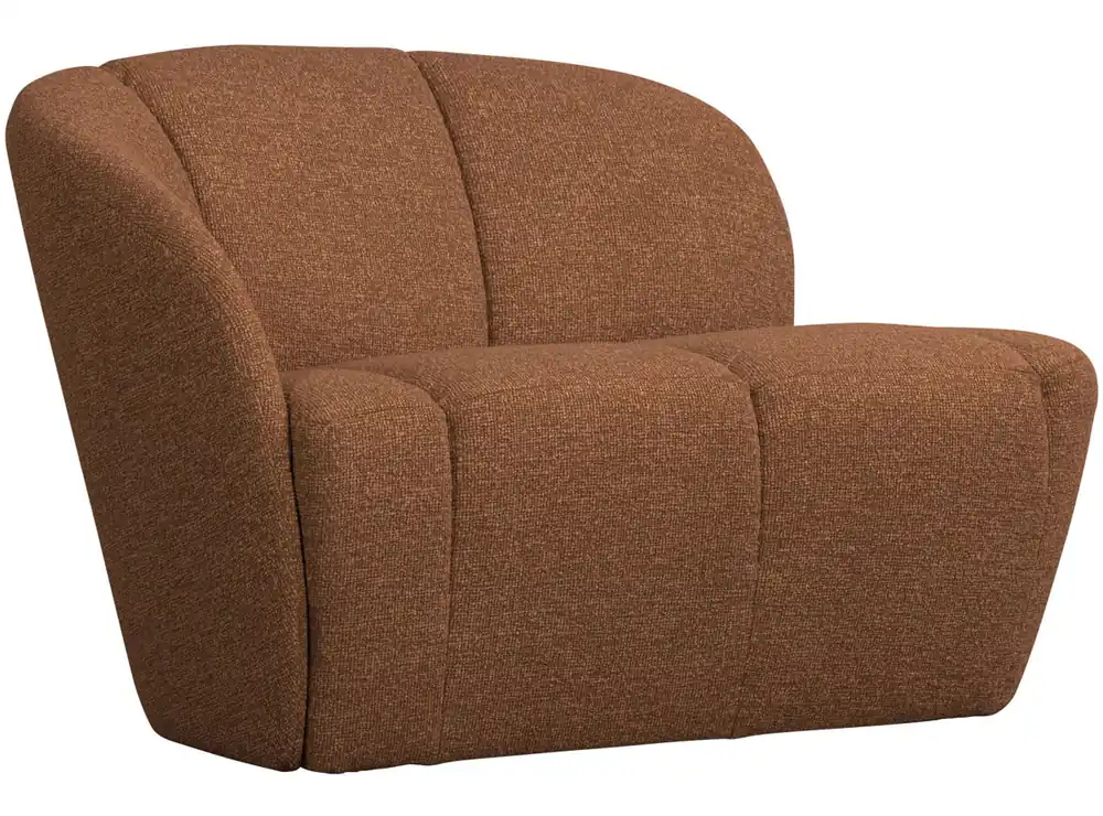 Sale woood 2 Sitzer Sofa Bank MOJO links Bouclé rostbraun meliert