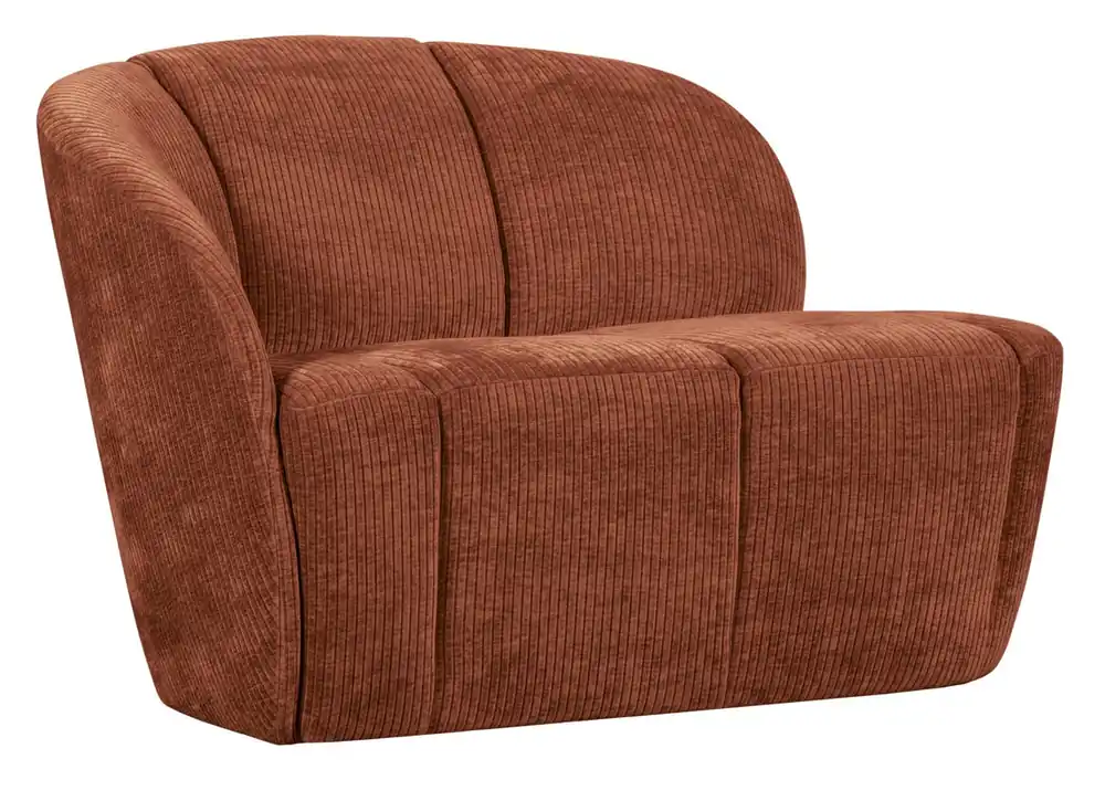 Neu Im Sortiment woood 2 Sitzer Sofa Bank MOJO links gerippter Stoff rostbraun