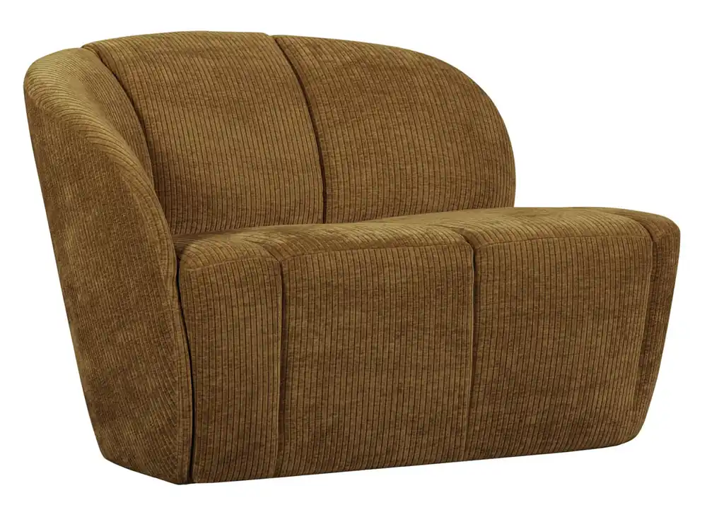 woood 2 Sitzer Sofa Bank MOJO links gerippter Stoff honiggelb Direktkauf