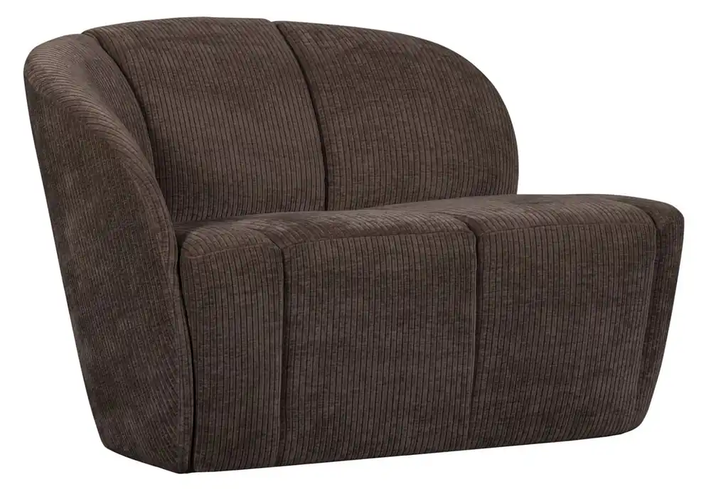 woood 2 Sitzer Sofa Bank MOJO links gerippter Stoff braun Top-Preis