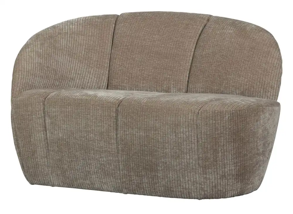 woood 2 Sitzer Sofa Bank MOJO links gerippter Stoff dunkelsand Letzte Chance