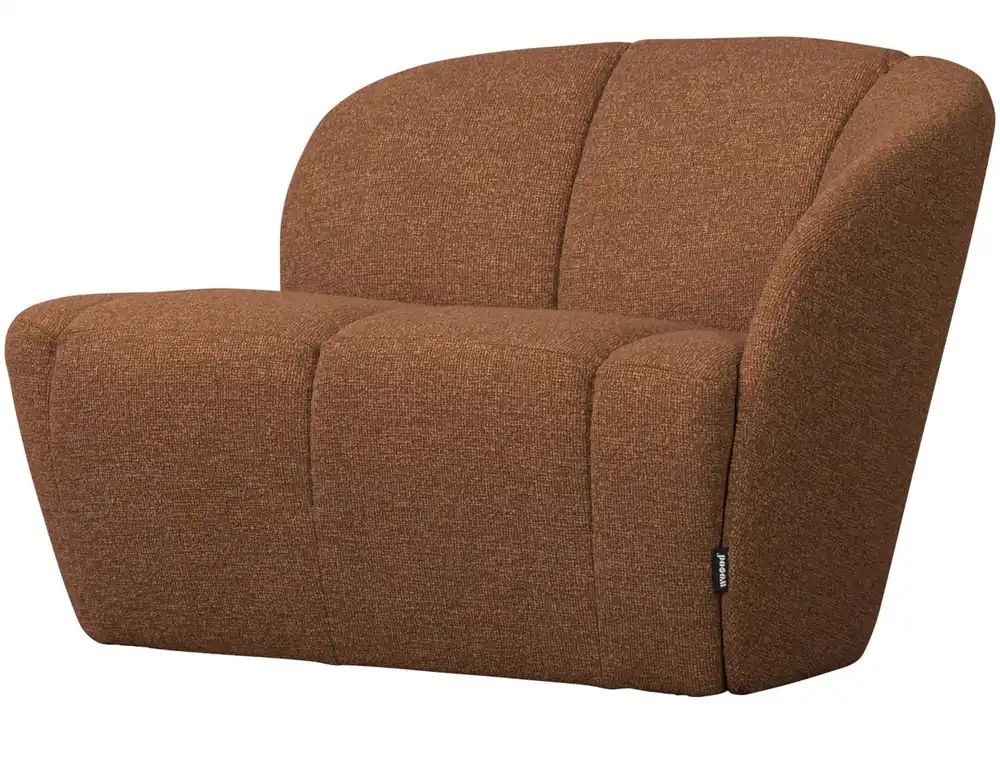 Preisknaller woood 2 Sitzer Sofa Bank MOJO rechts Bouclé rostbraun meliert