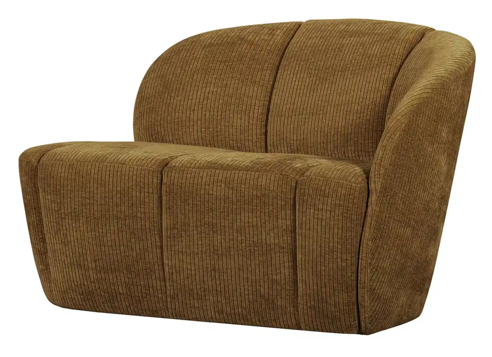 woood 2 Sitzer Sofa Bank MOJO rechts gerippter Stoff honiggelb Neu