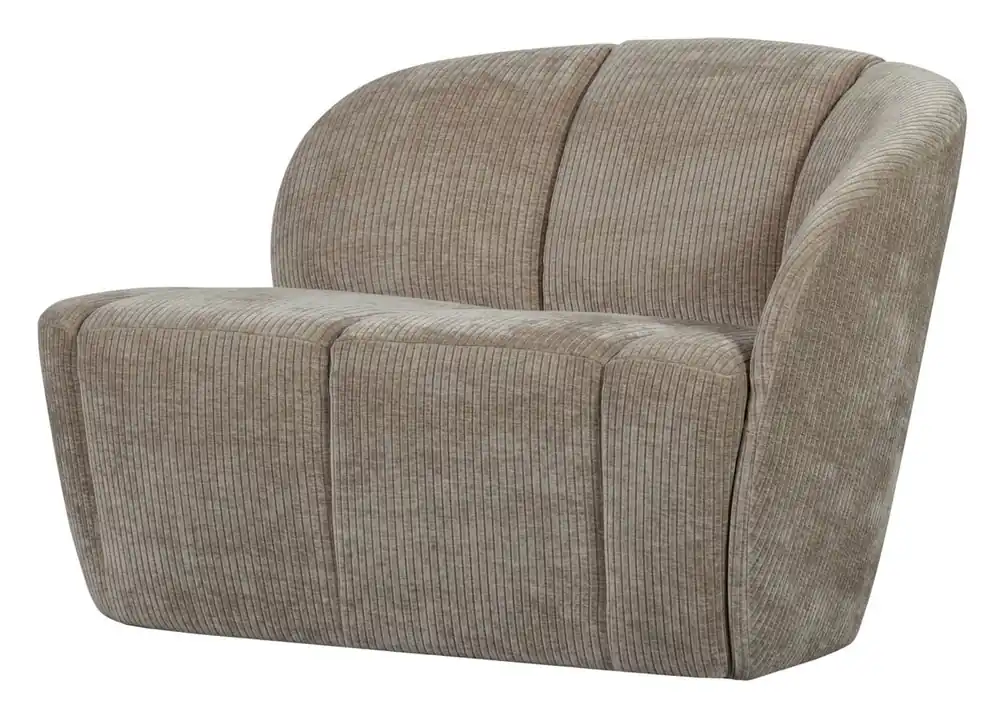 Ausverkauf woood 2 Sitzer Sofa Bank MOJO rechts gerippter Stoff dunkelsand