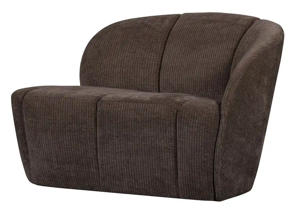 Nur Heute woood 2 Sitzer Sofa Bank MOJO rechts gerippter Stoff braun