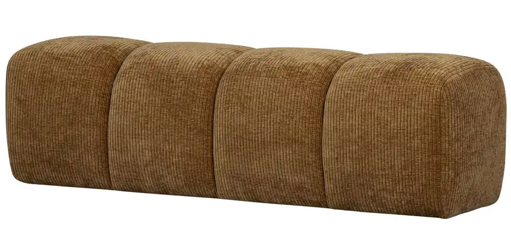 woood Esszimmerbank Hocker MOJO 164 cm gerippter Stoff honiggelb Knallerangebot