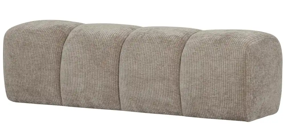 Begrenztes Angebot woood Esszimmerbank Hocker MOJO 164 cm gerippter Stoff dunkelsand