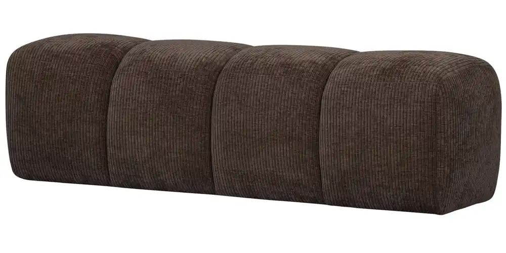 Schnäppchen woood Esszimmerbank Hocker MOJO 164 cm gerippter Stoff braun