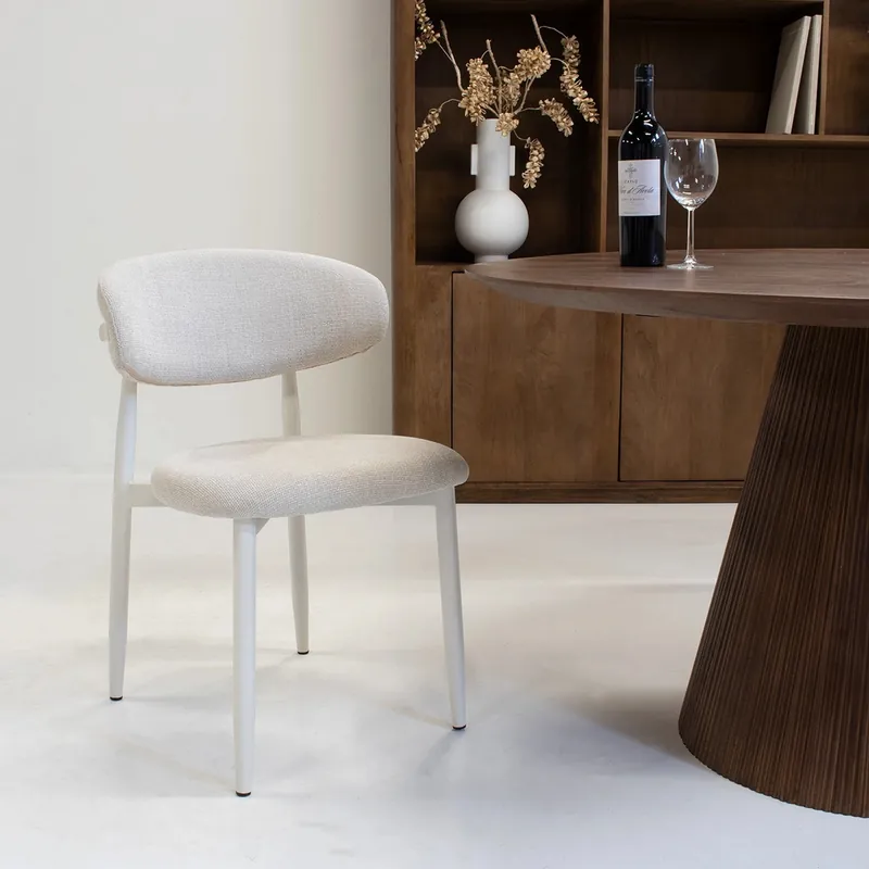 Echt Esszimmerstuhl Stuhl NOVA weiß beige