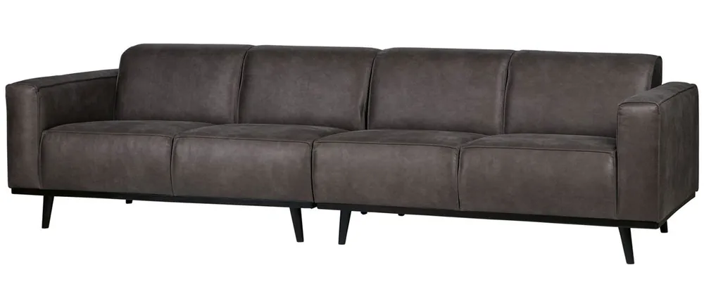 Solange Der Vorrat Reicht woood 4 Sitzer Sofa Statement Eco Leder dunkelgrau Couch
