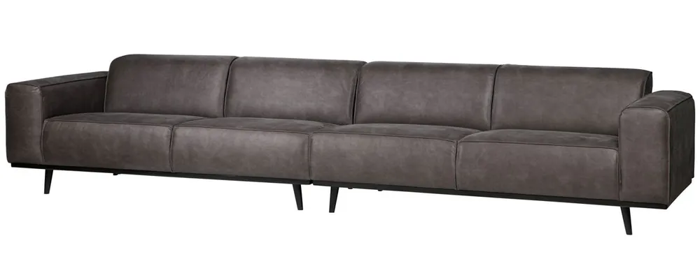 woood XL 4 Sitzer Sofa Statement Eco Leder dunkelgrau Couch Heißes Angebot