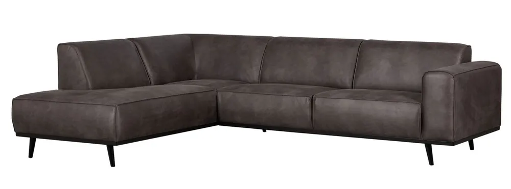 woood Ecksofa Statement Eco Leder dunkelgrau Chaiselongue links Top-Seller