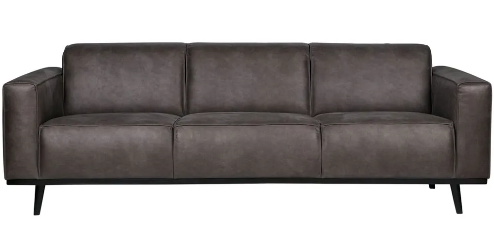 Schneller Versand woood 3 Sitzer Sofa Statement Eco Ledert dunkelgrau Couch