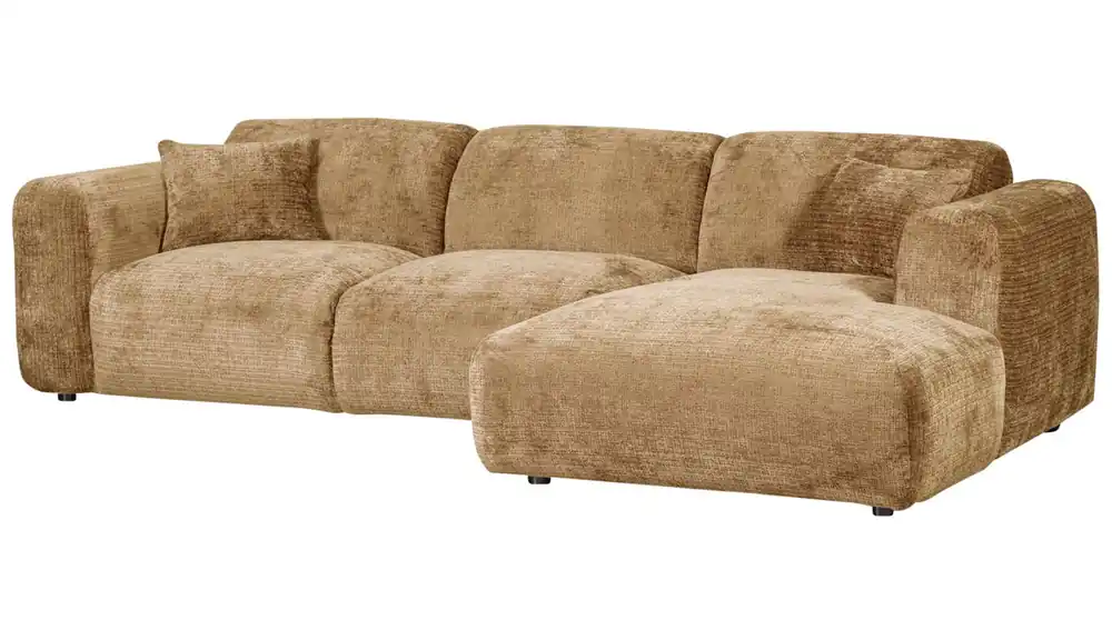 WOOOD Cloud Ecksofa Chenille honiggelb Recamiere rechts Super-Preis