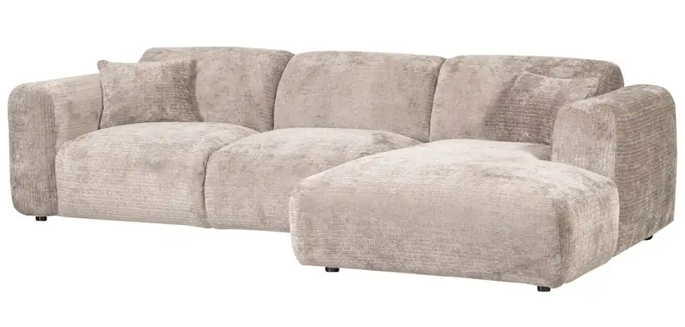 Expressversand WOOOD Cloud Ecksofa Chenille natur Recamiere rechts