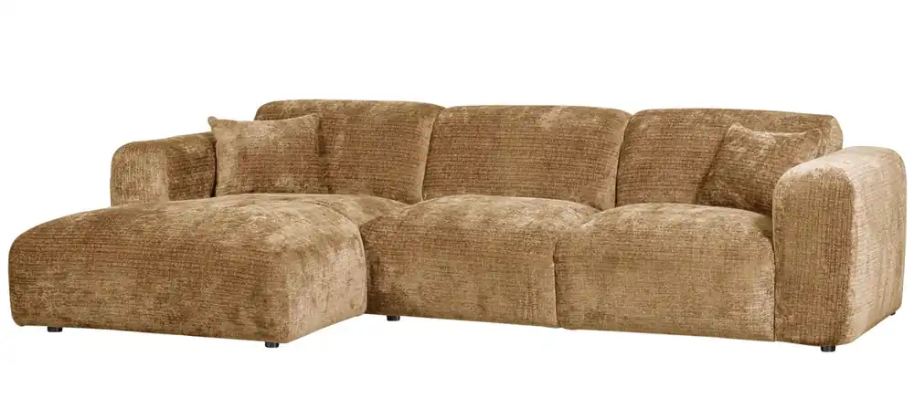 WOOOD Cloud Ecksofa Chenille honiggelb Recamiere links Abverkauf