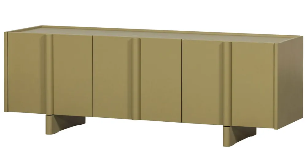 Geprüft woood TV Möbel BASU 152 cm Kiefernholz moosgrün Lowboard
