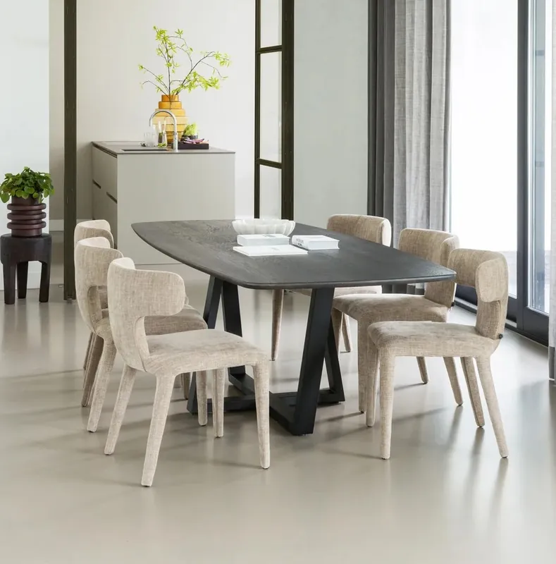 woood Esstisch DÄNISCH 220 x 100 cm oval Eiche massiv braun Sale