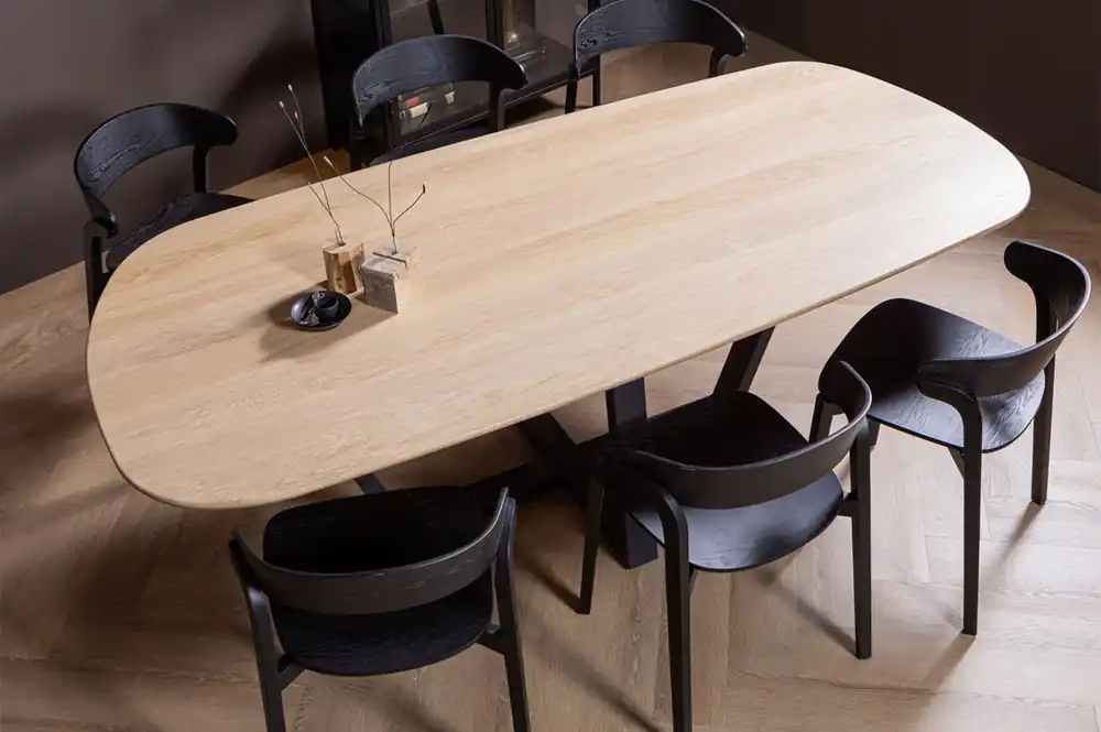 Preisknaller woood Esstisch DÄNISCH 220 x 100 cm oval Eiche massiv natur