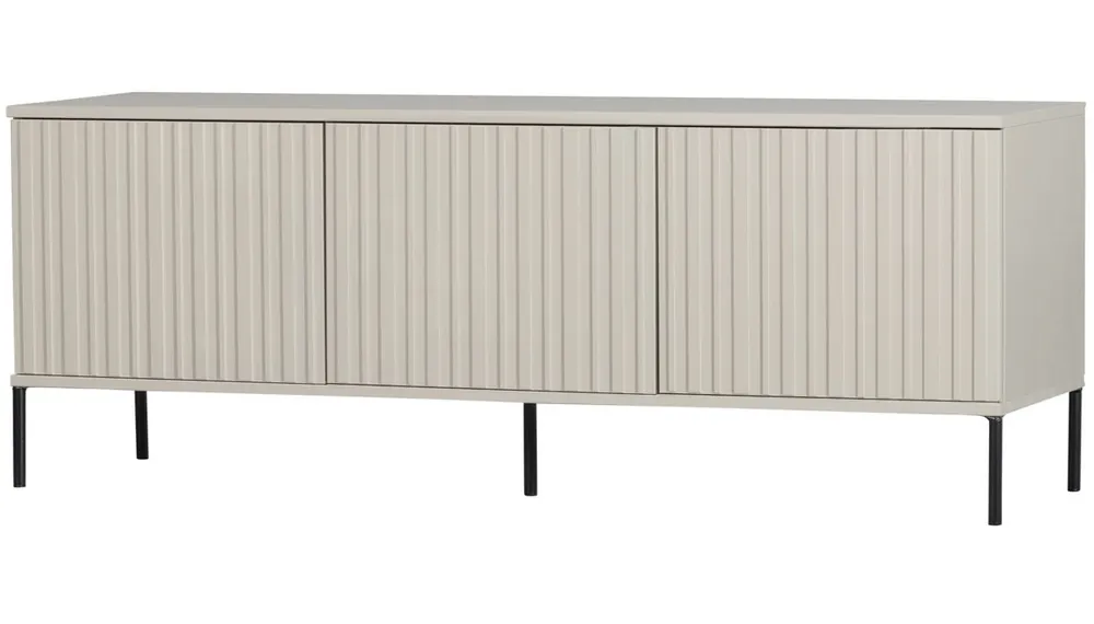 TV Möbel Lowboard New Gravure 150 cm Kiefer staubgrau Sichere Zahlung
