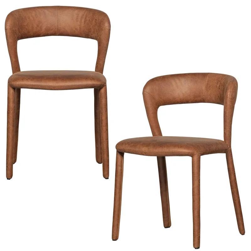 woood Esszimmerstuhl Stuhl NOBLE Kunstleder cognac Top-Preis