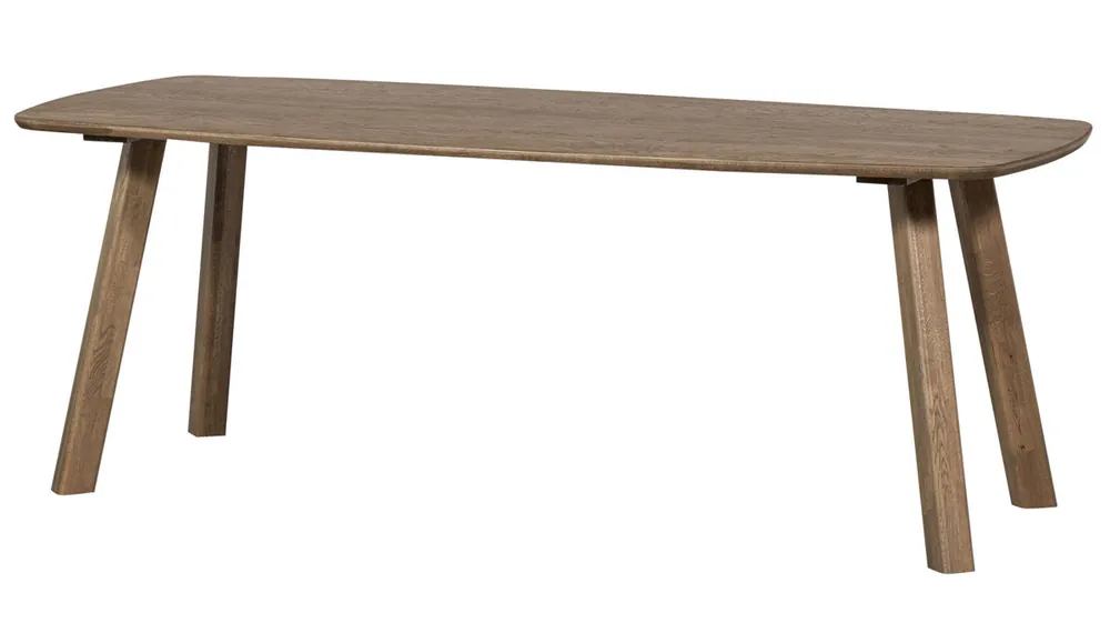 Nur Heute Esstisch DÄNISCH 180 x 100 cm oval Eiche massiv kaschmir braun