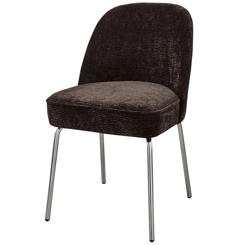 Sonderangebot Esszimmerstuhl Vogue Chromebeine Chenille dunkelbraun