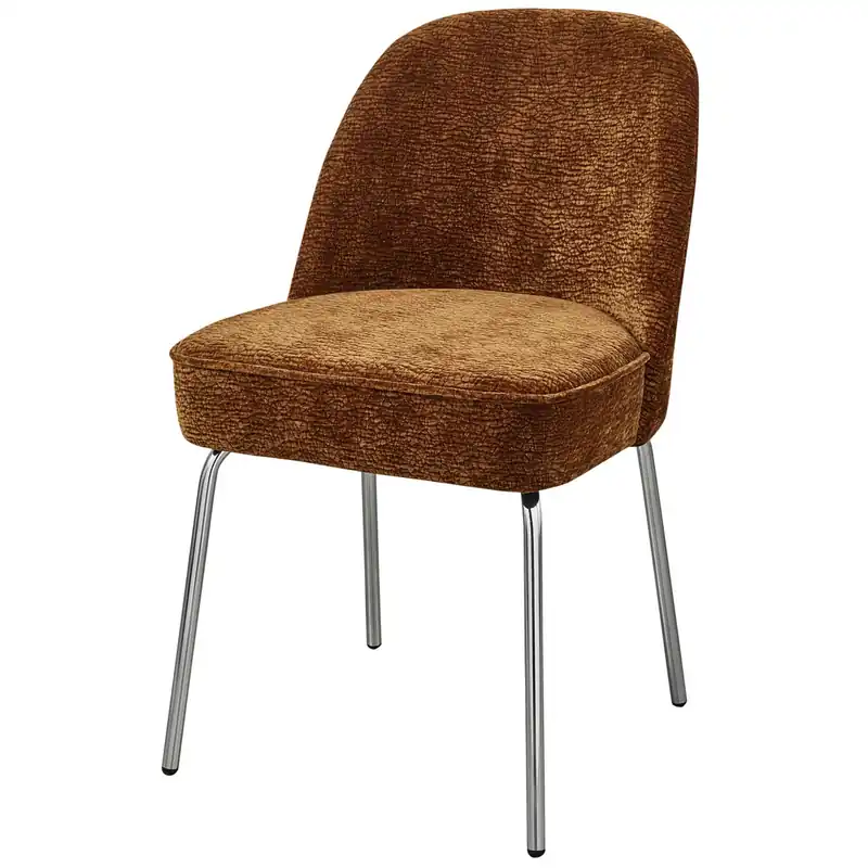 Esszimmerstuhl Vogue Chromebeine Chenille braun Ausverkauf