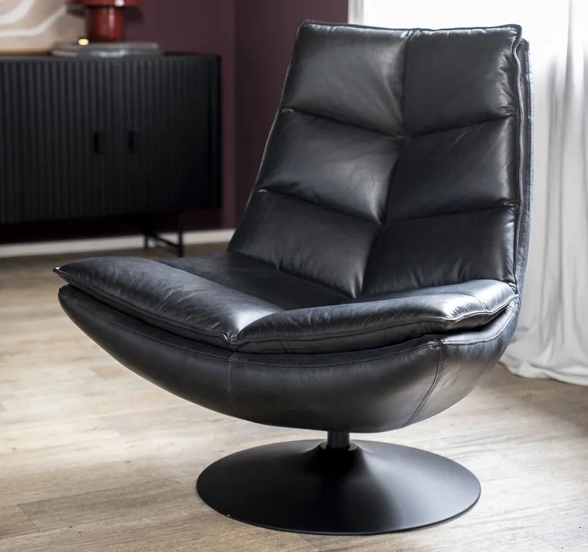 Sessel Relaxsessel Sven Boho Leder schwarz Drehsessel Preiswert