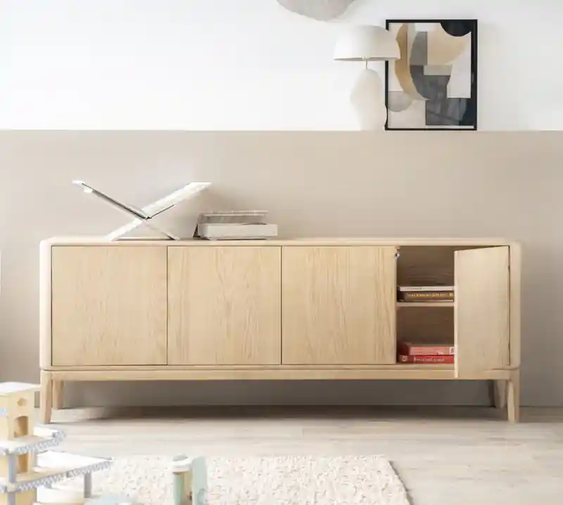 Neuheit Sideboard Harvey 200 cm mit 4 Türen Eiche natur