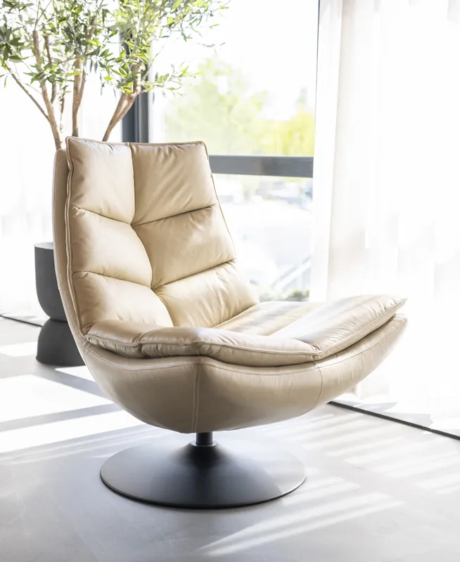 Top-Seller Sessel Relaxsessel Sven Boho Leder beige Drehsessel
