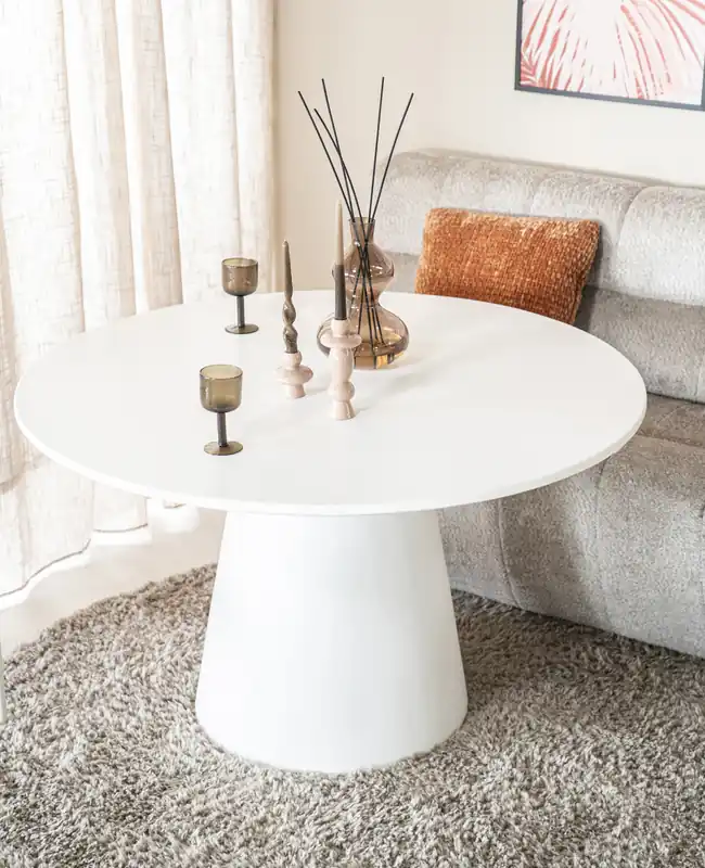 Esstisch Elin rund 130 cm weiss Neue Kollektion