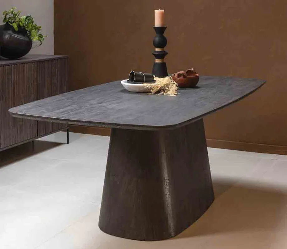 Letzte Chance woood Esstisch LEAH 200 x 105 cm MDF dunkelbraun