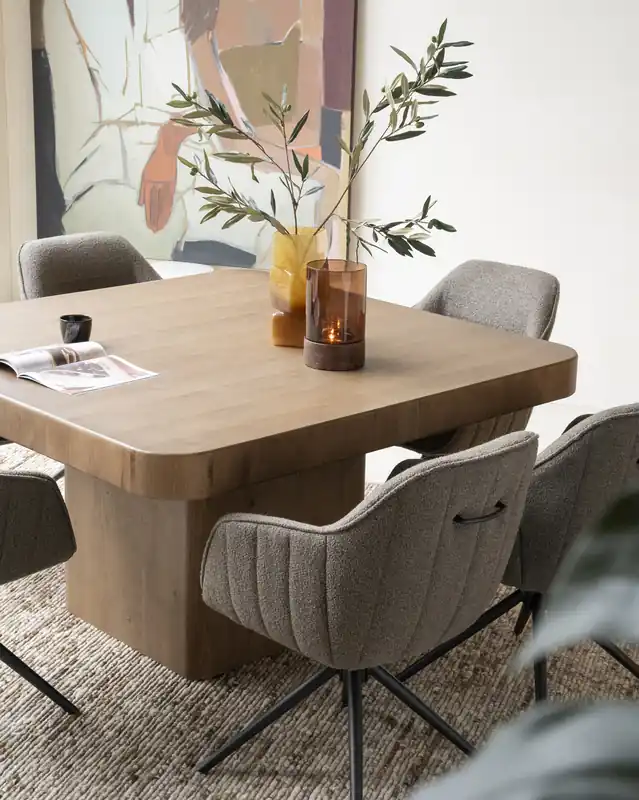 Neu Im Sortiment Esstisch Harmonie quadratisch 140 x 140 cm Eiche braun