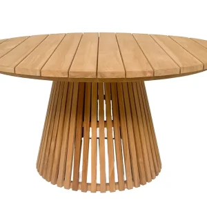 Geprüft TEAK Gartentisch rund LINDO 150 cm Teaktisch