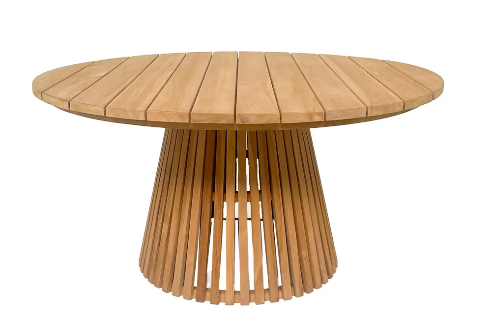 Geprüft TEAK Gartentisch rund LINDO 150 cm Teaktisch