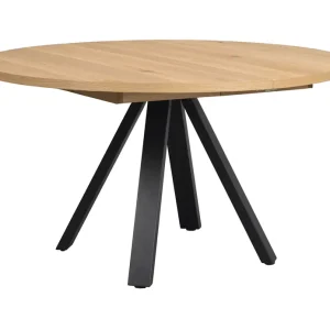Esstisch HANNOCK ausziehbarer Design-Esstisch aus Eiche Ø 135 cm Echt