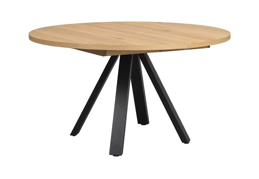Esstisch HANNOCK ausziehbarer Design-Esstisch aus Eiche Ø 135 cm Echt