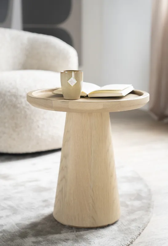 Top-Seller Beistelltisch Leia rund Ø 46 cm MDF Eiche
