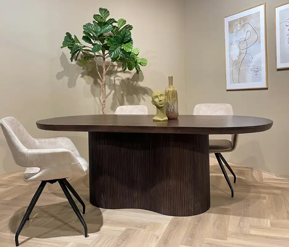 Garantierte Lieferung Esstisch MARSEILLE 300 cm oval Mango Holz braun
