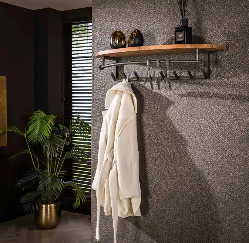 Super-Preis Wandgarderobe B 100 cm halbrund Akazie