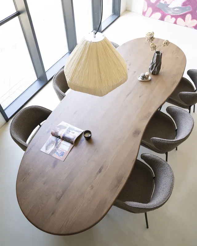 Esstisch JOSH 300 x 110 cm Eiche braun Echt