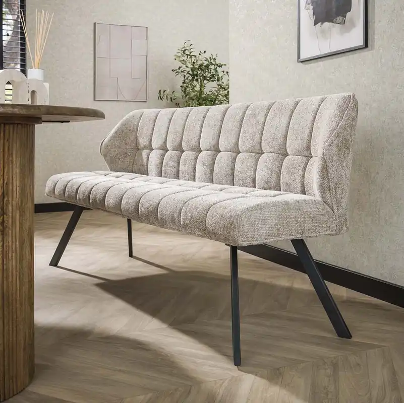 Abverkauf Esstischbank FINO 180 cm Chenille sandfarben