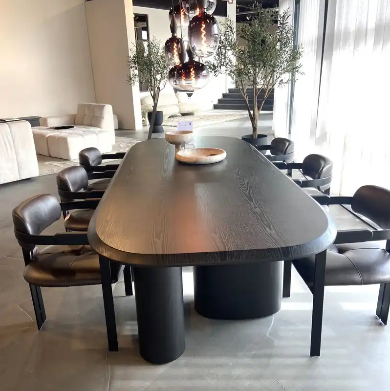Esstisch MALON 300 x 120 cm oval schwarz Eiche Must-Have