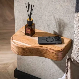 2´er Set Nachtschränkchen Organisch Akazienholz natur Nachttisch Top-Preis