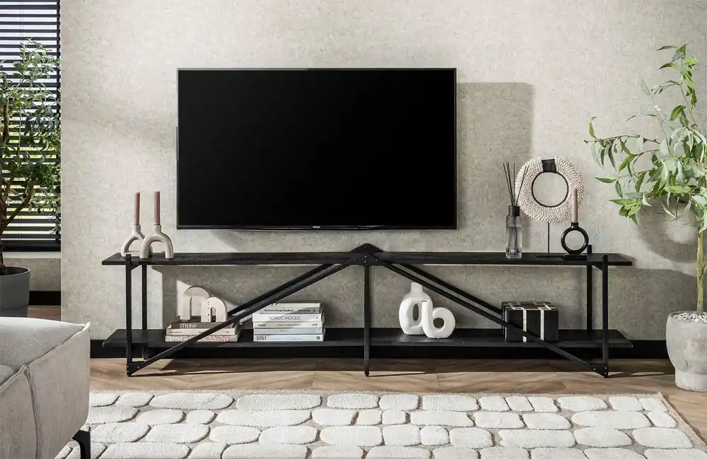 TV Möbel Prag 220 cm Lowboard grau Saisonangebot