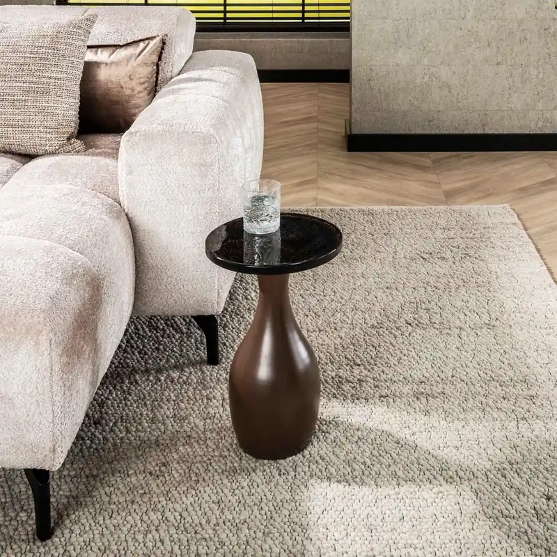 Beistelltisch Drop Ellipse S Metall Glas Kupfer antik Finish Jetzt Bestellen